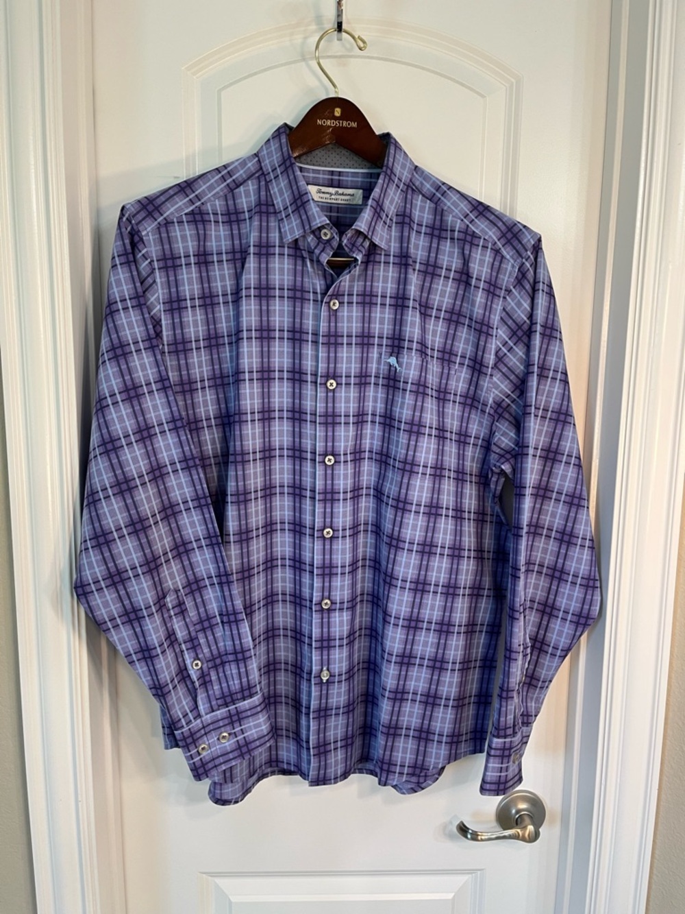Tommy Bahama Men's Purple Plaid Button-Up Shirt